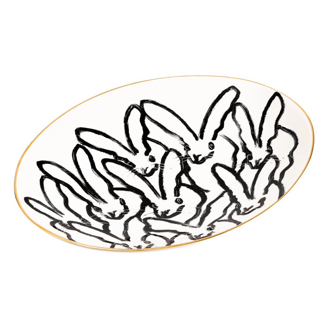 Hunt Slonem Rabbit Run Serving Platter