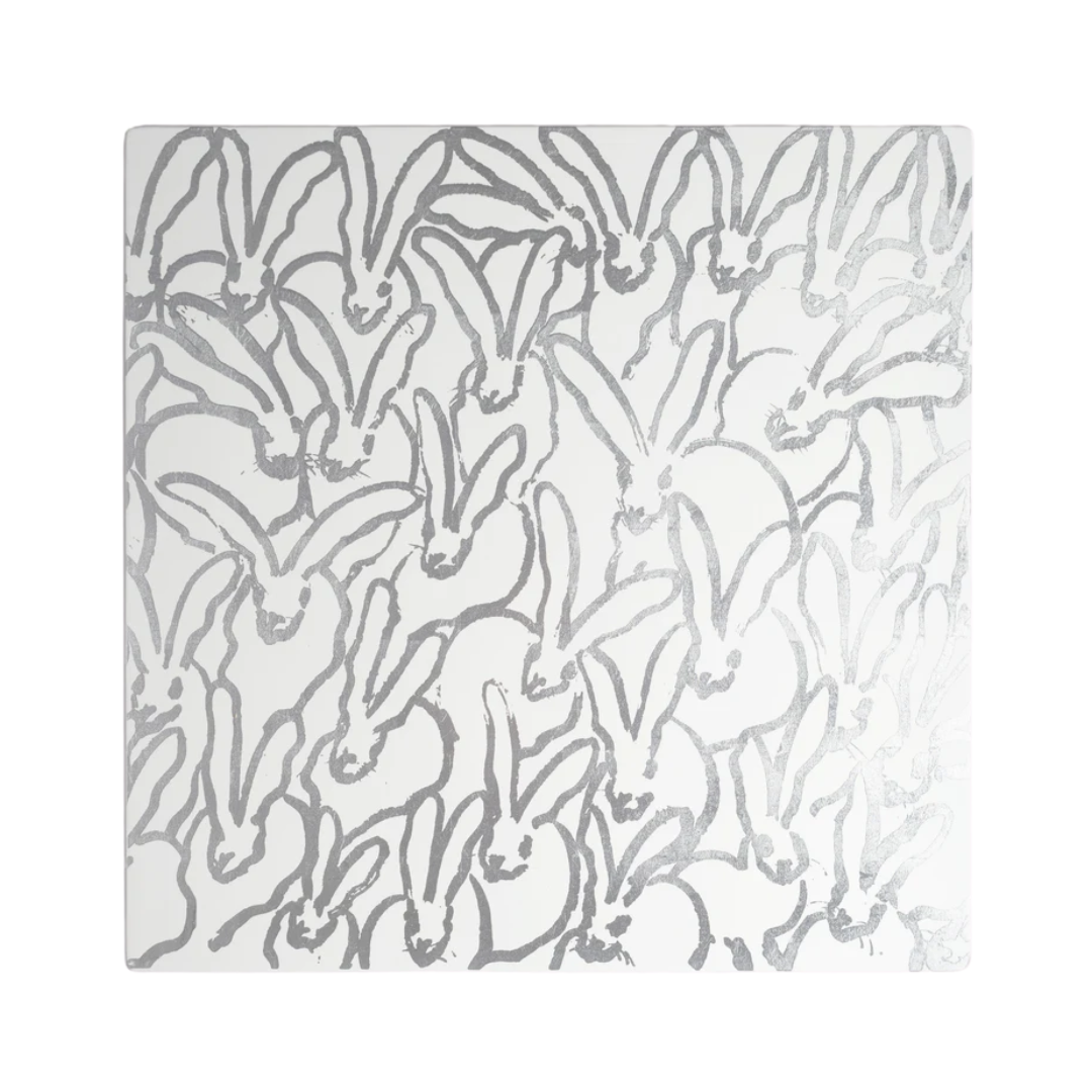 Hunt Slonem Rabbit Run Lacquer Silver Placemat