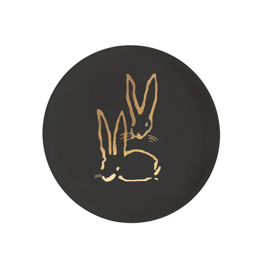 Hunt Slonem Royal Rabbit Black Tray