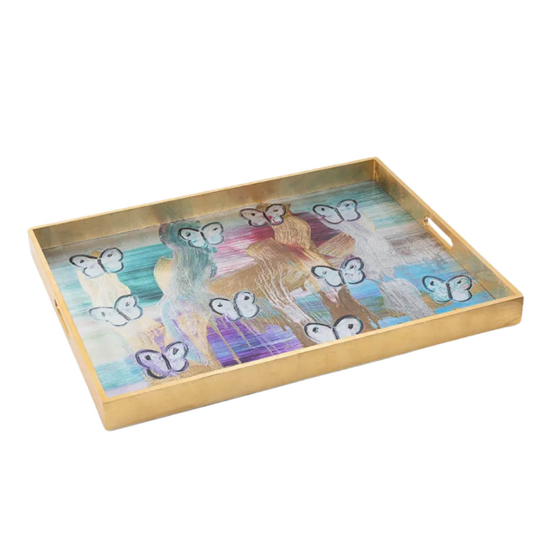 Hunt Slonem Whirlwind Butterflies Medium Tray