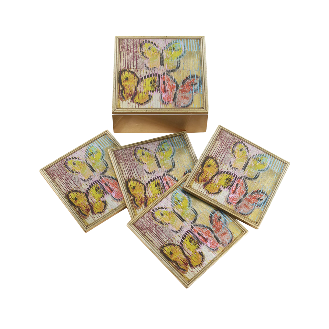 Hunt Slonem Lakeside Butterflies Coasters
