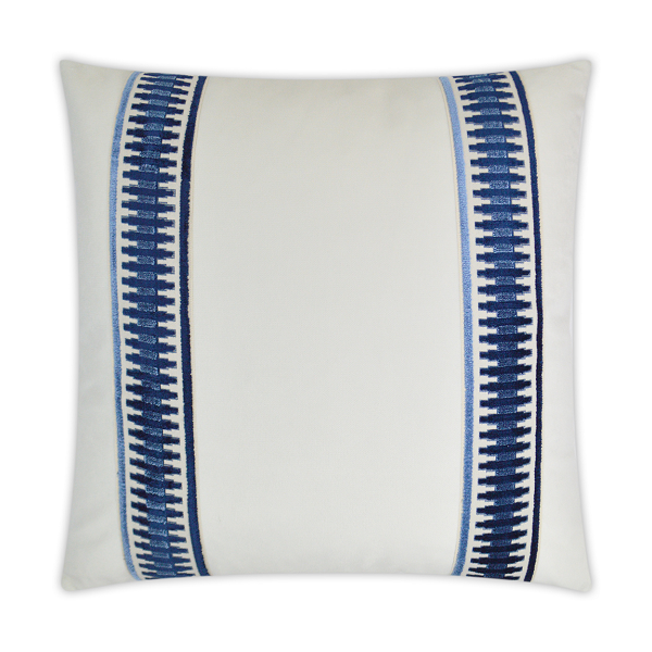 Tibes Square Striped Blue Pillow
