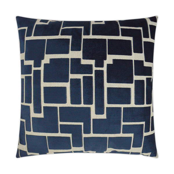 Laura Square Navy Pillow