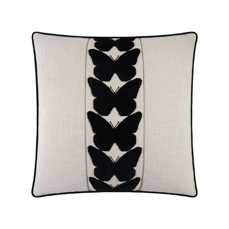 Black Butterflies Square Pillow