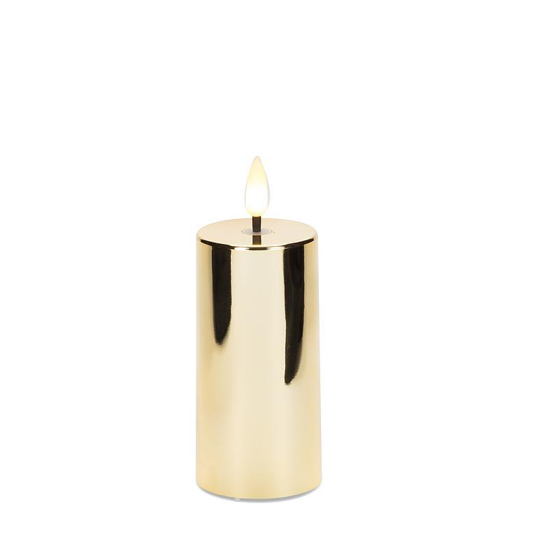 Small Metallic Gold Pillar Candle