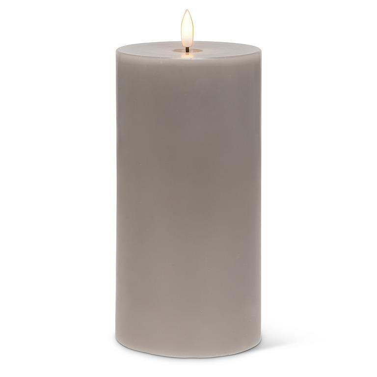 Grey Flameless LED 4x8 Pillar Candle
