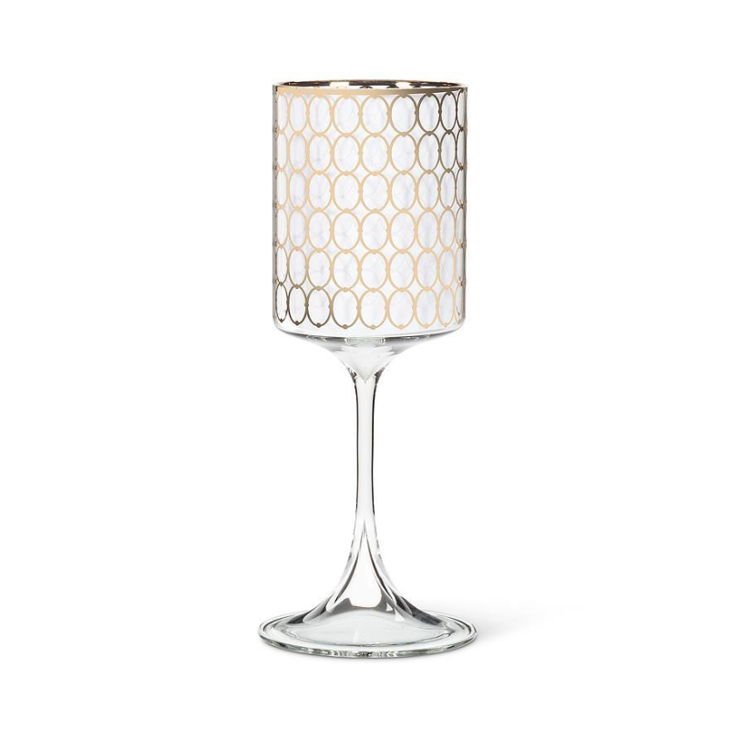 Set of 4 Gold Ring Wine Glasses