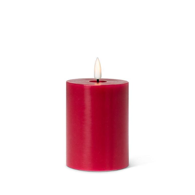 Red Flameless LED 3x4 Pillar Candle