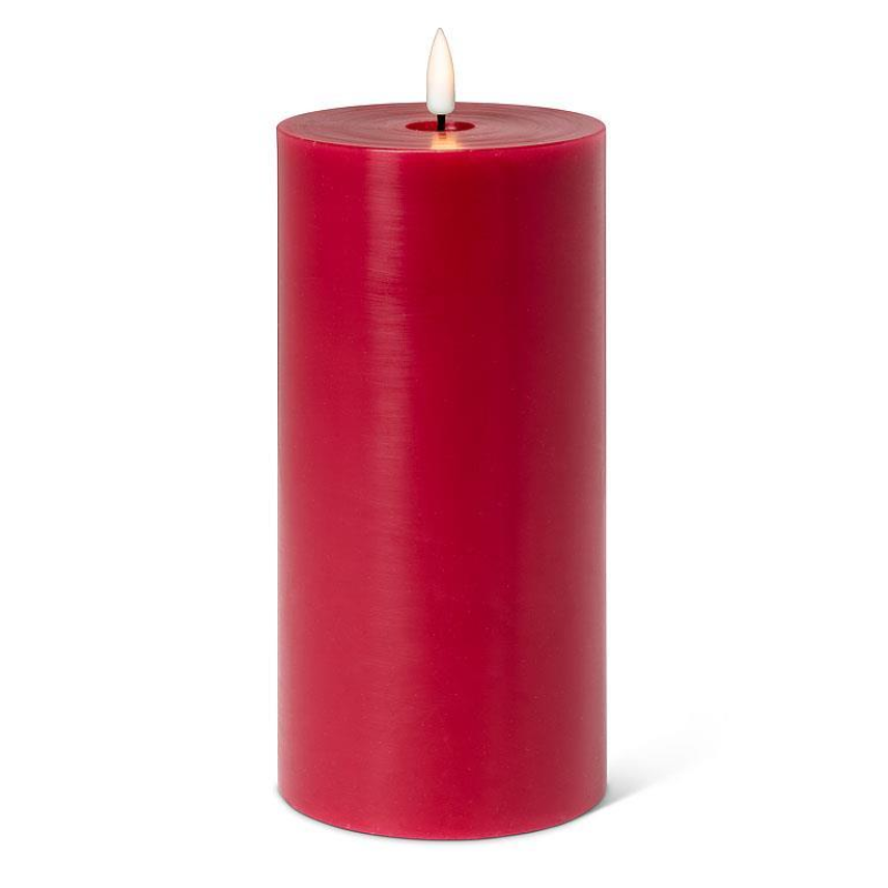 Red Flameless LED 4x8 Pillar Candle