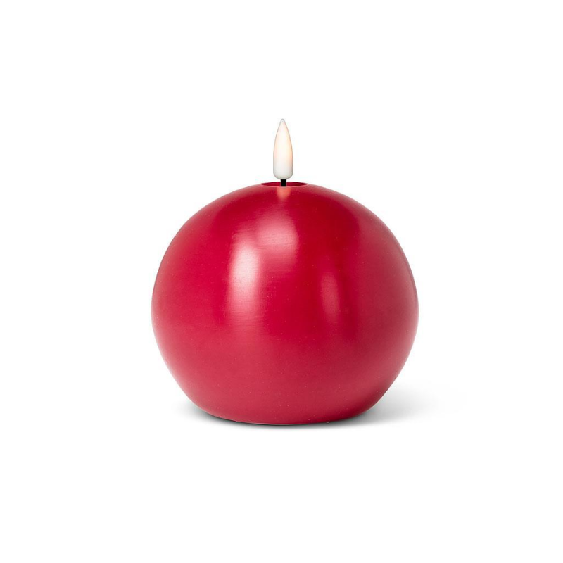 Red Flameless LED Ball Candle