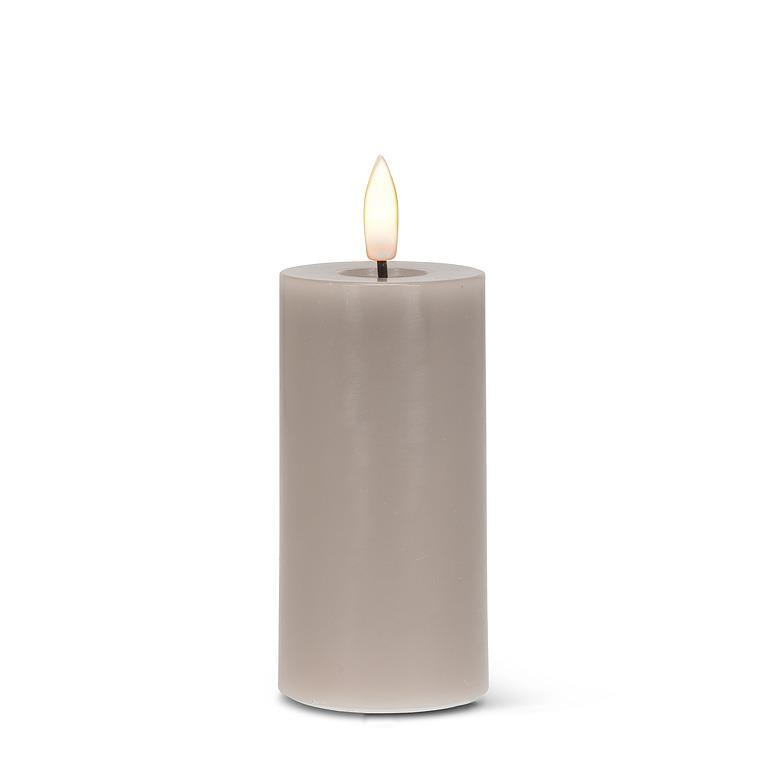 Grey Flameless LED 2x4 Pillar Candle
