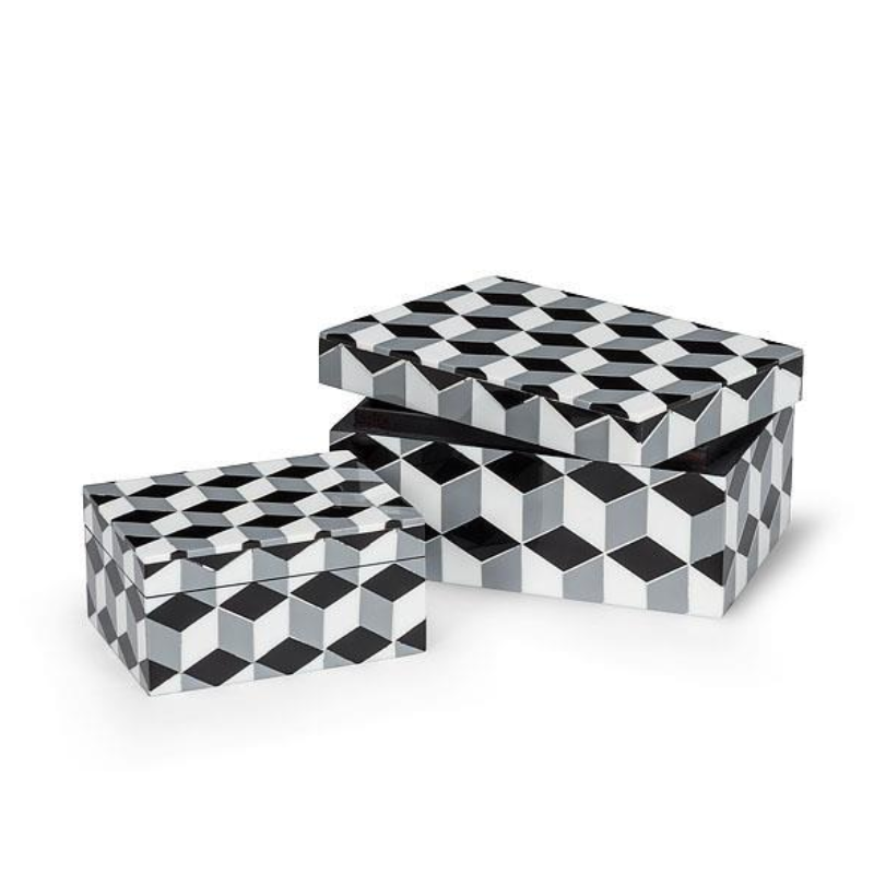 Grey Mosaic Boxes Set of 2