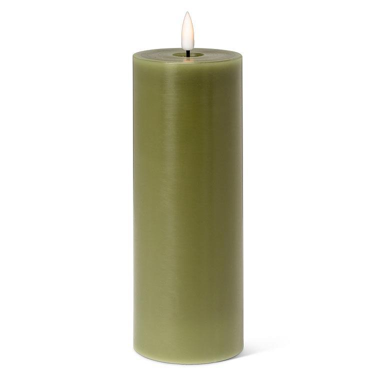 Green Flameless LED 3x8 Pillar Candle