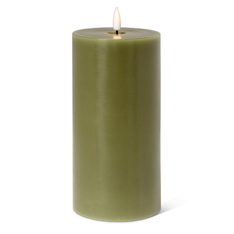 Green Flameless LED 4x8 Pillar Candle