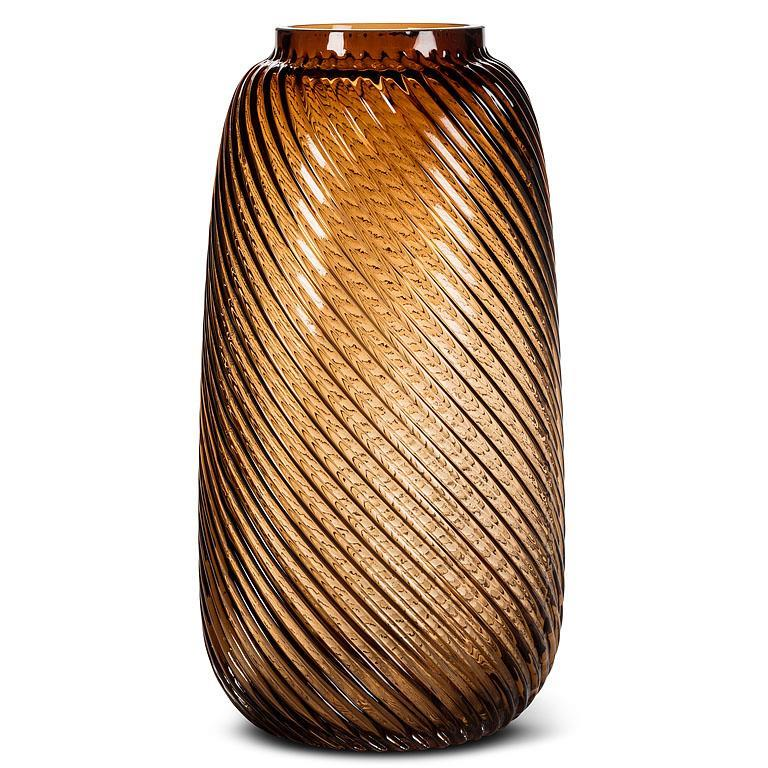 Large Brown Barrel Vase