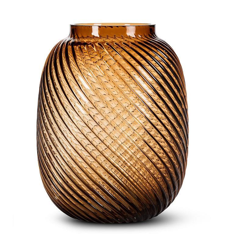 Medium Brown Barrel Vase