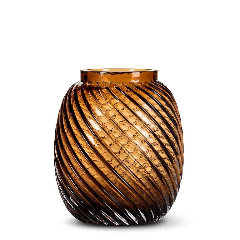 Small Brown Barrel Vase