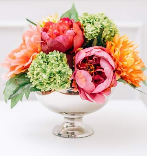 Floral Arrangement - Nickel Pedestal Bowl