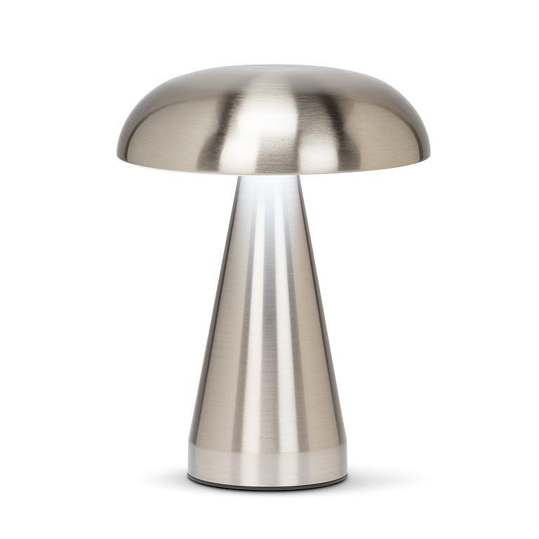 Metallic Mushroom LED Silver Table Light