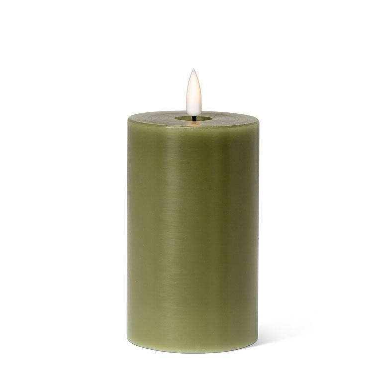 Green Flameless LED 3x5 Pillar Candle