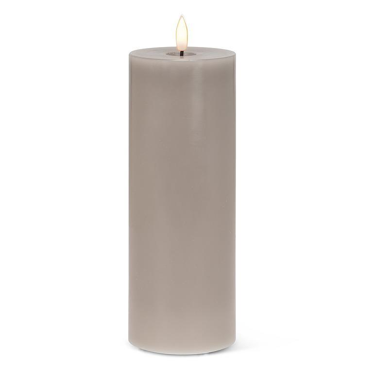 Grey Flameless LED 3x8 Pillar Candle