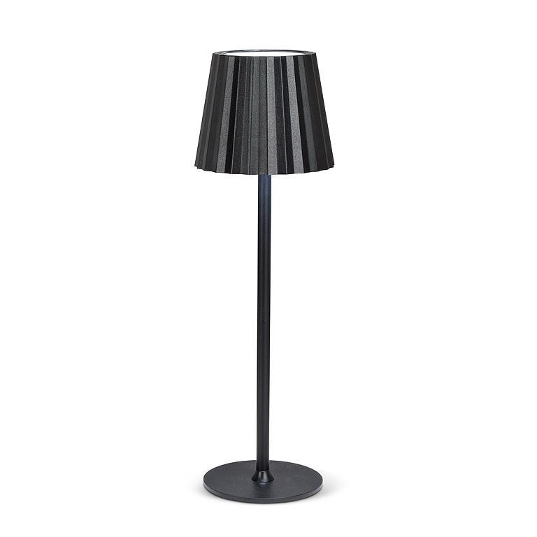 Fluted LED Black Table Lamp