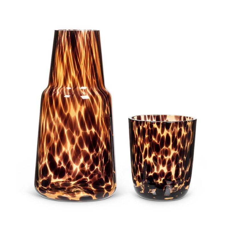 Amber Fused Dots Bedside Carafe &amp; Cup