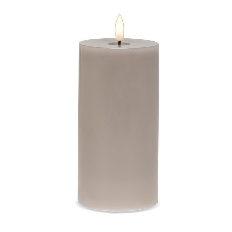 Grey Flameless LED 3x6 Pillar Candle