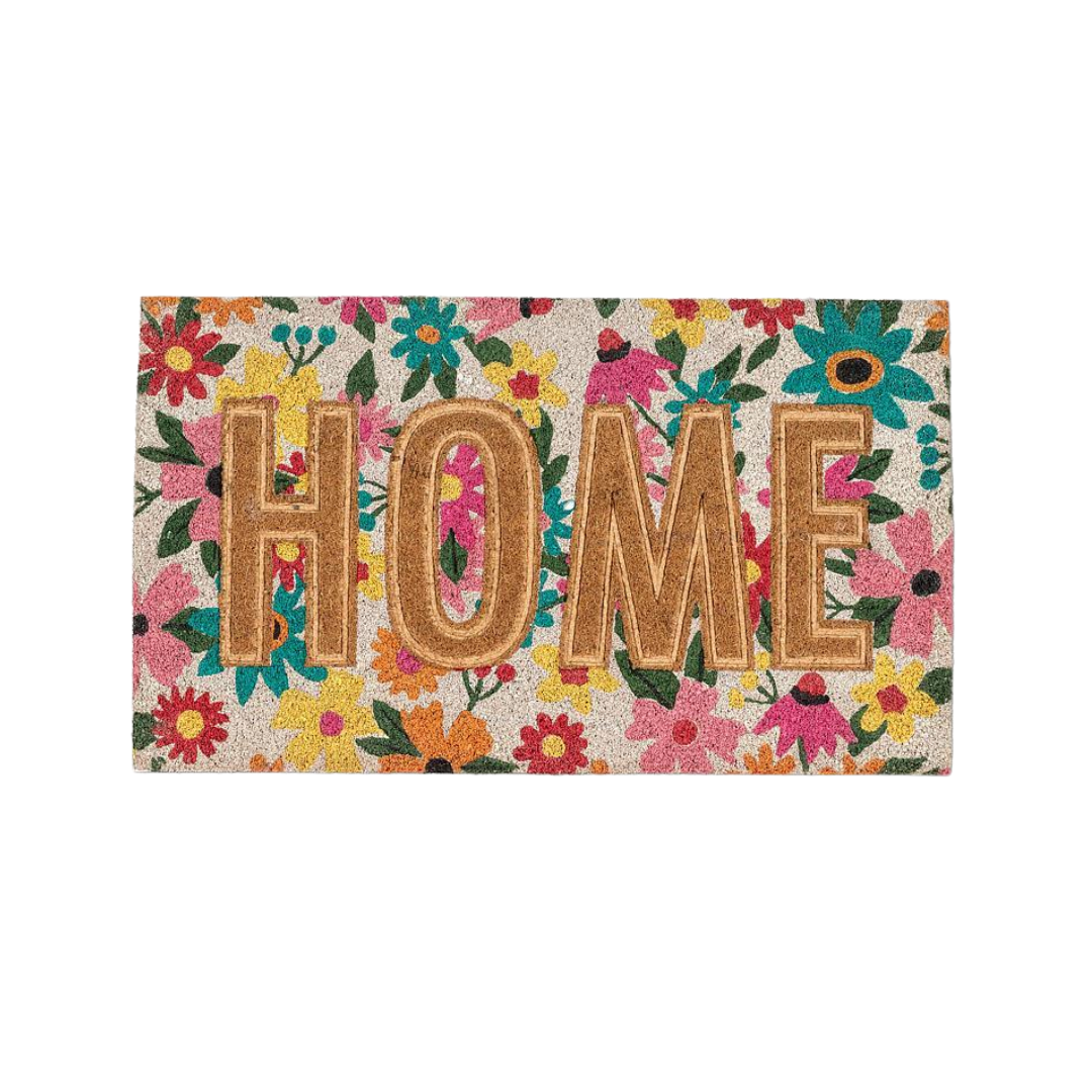 Floral HOME Doormat 18x30&quot;