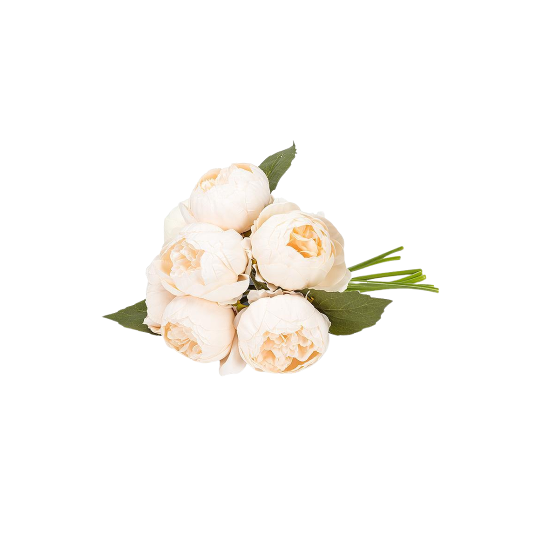 Full Peony Bouquet Ivory 10&quot;