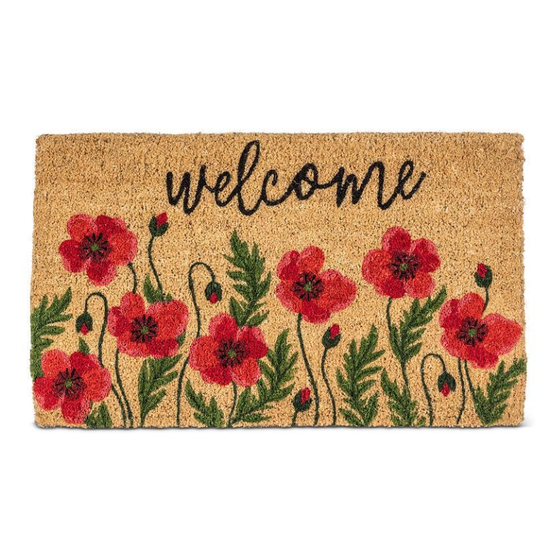 Poppies Welcome Doormat