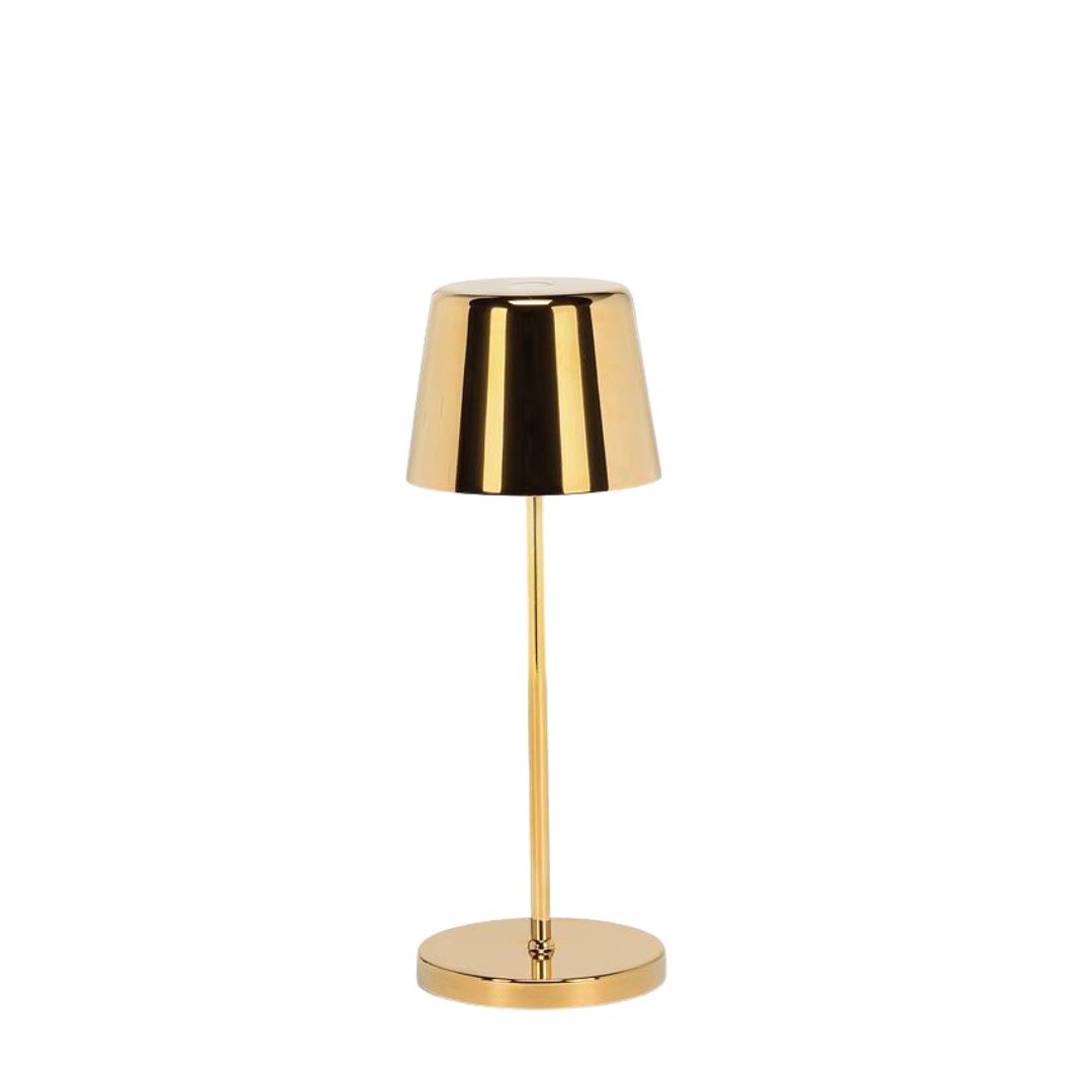 Lampe dorée en forme de cloche