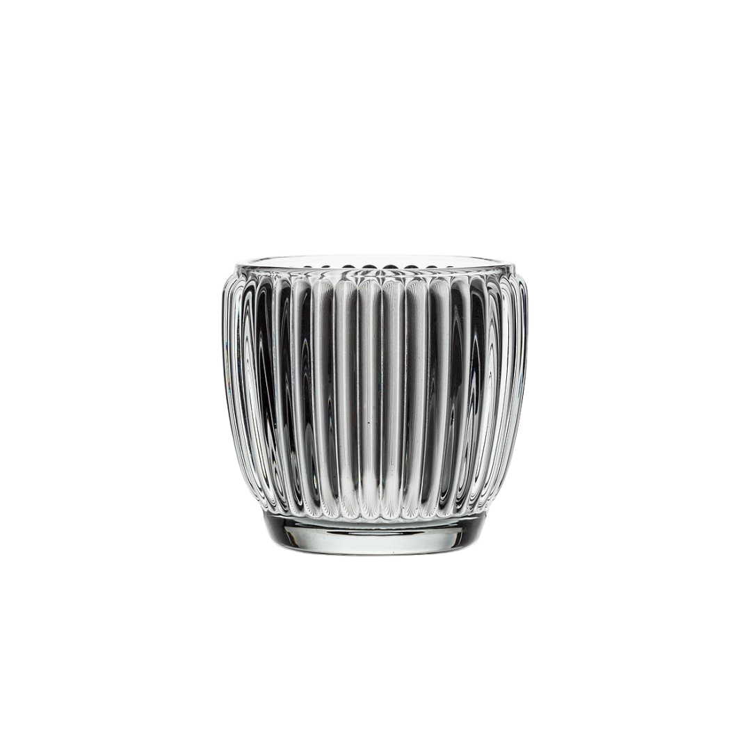 Ribbed Votive Smoke Grey
