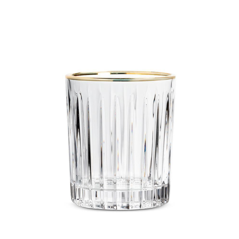 Gold Rim Ribbed Tumbler
