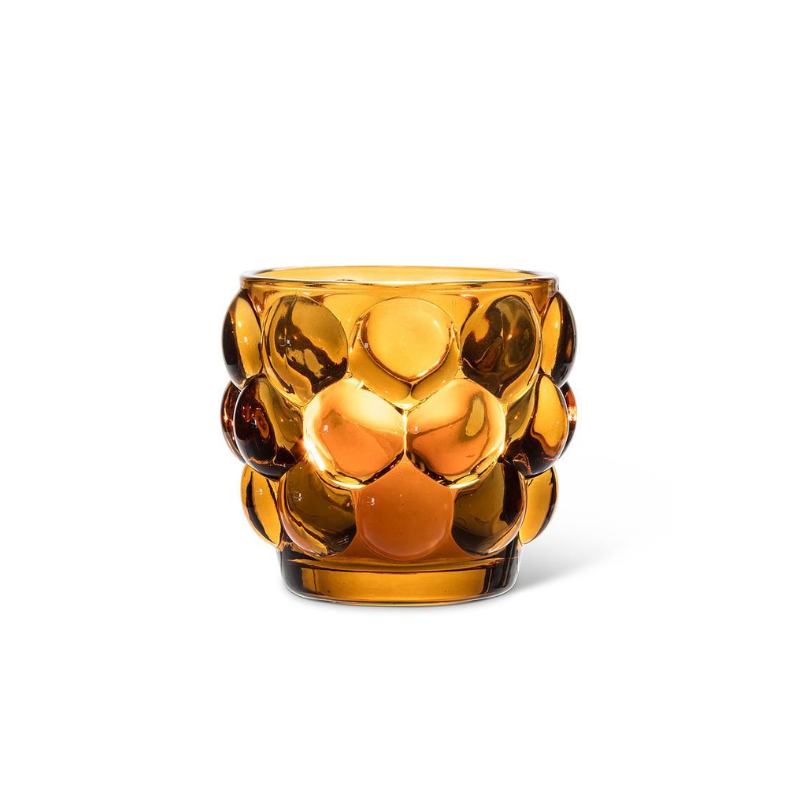Small Amber Bubble Votive Holder