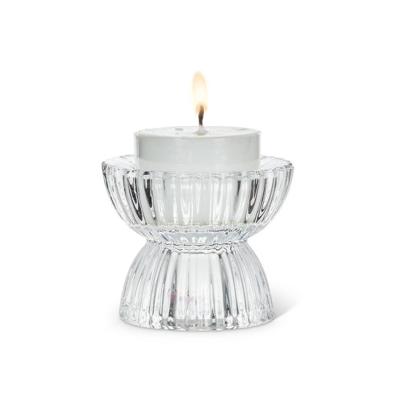 Small Ridged Reversable Candle Holder