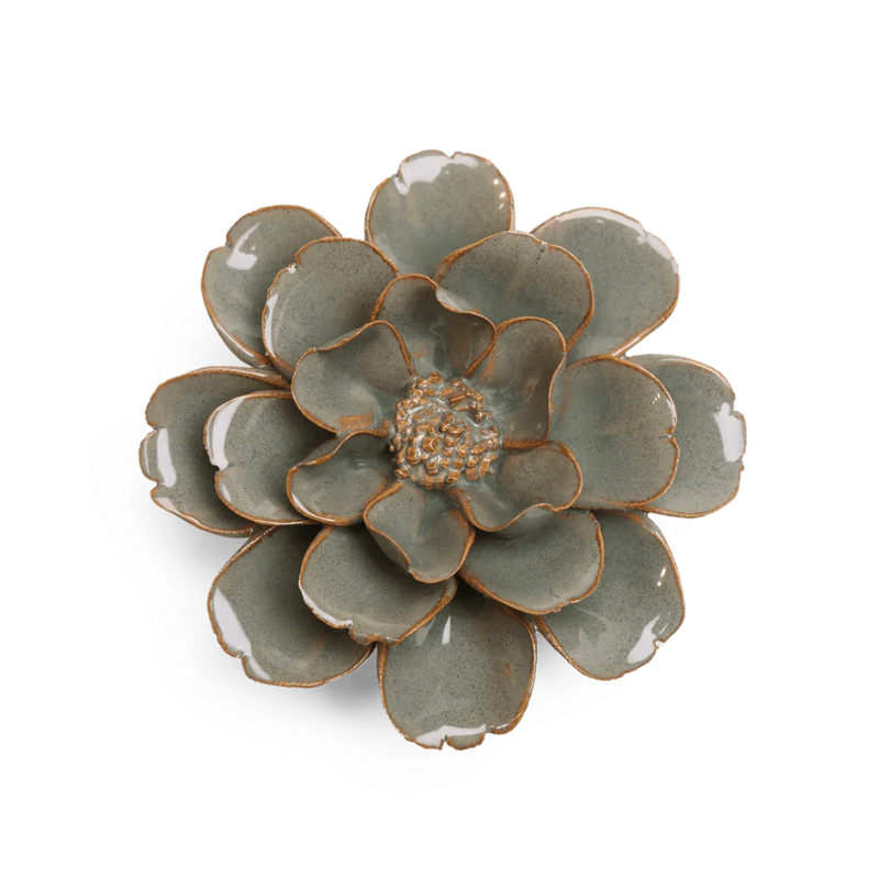 Moss Grey Oxeye Daisy Ceramic Flower