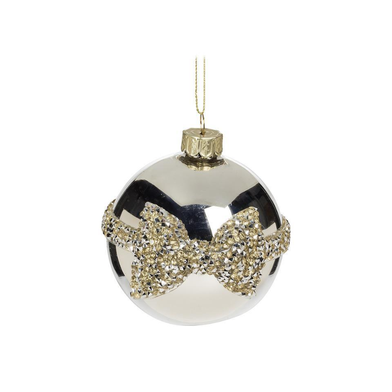 Jewelled Bow Ball Ornament