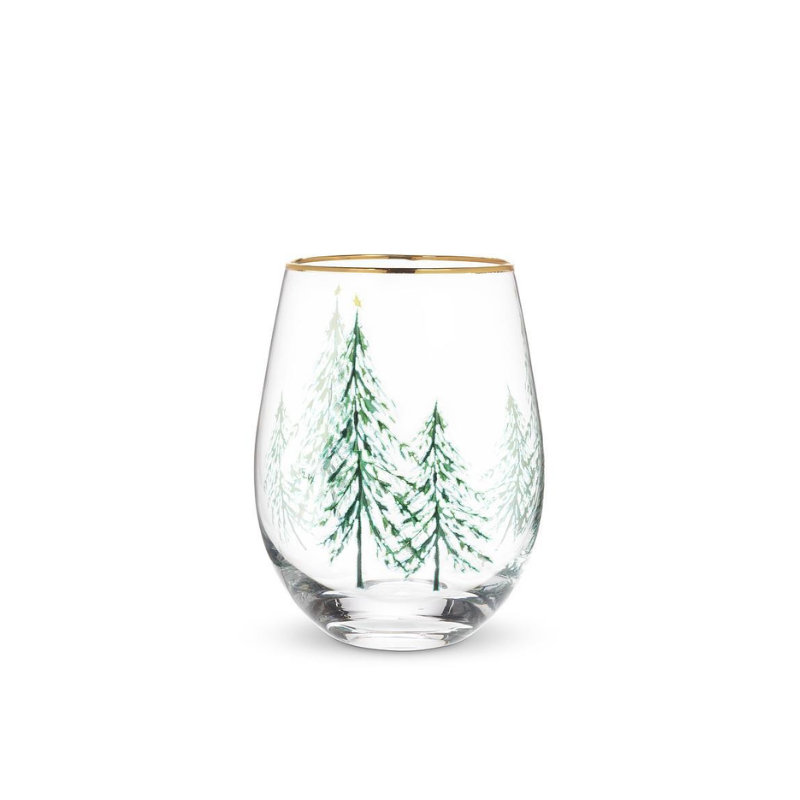 Winter Trees Stemless Wine Glass