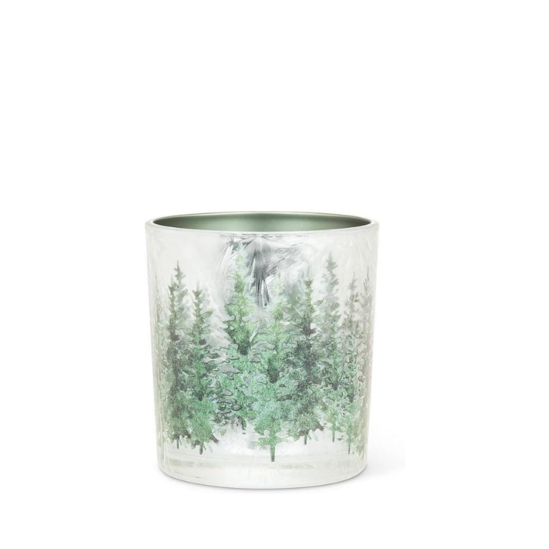 Frosted Winter Forest Votive Holder