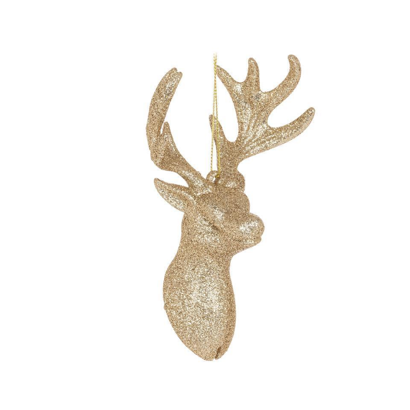 Glitter Reindeer Bust Ornament