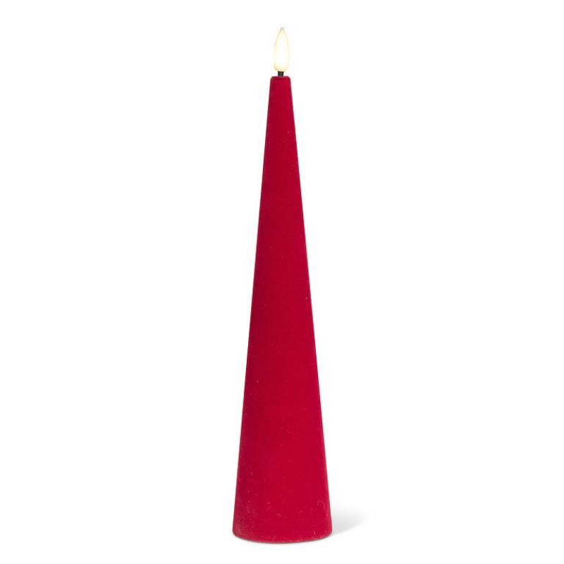 Large Burgundy Cone LED Candle