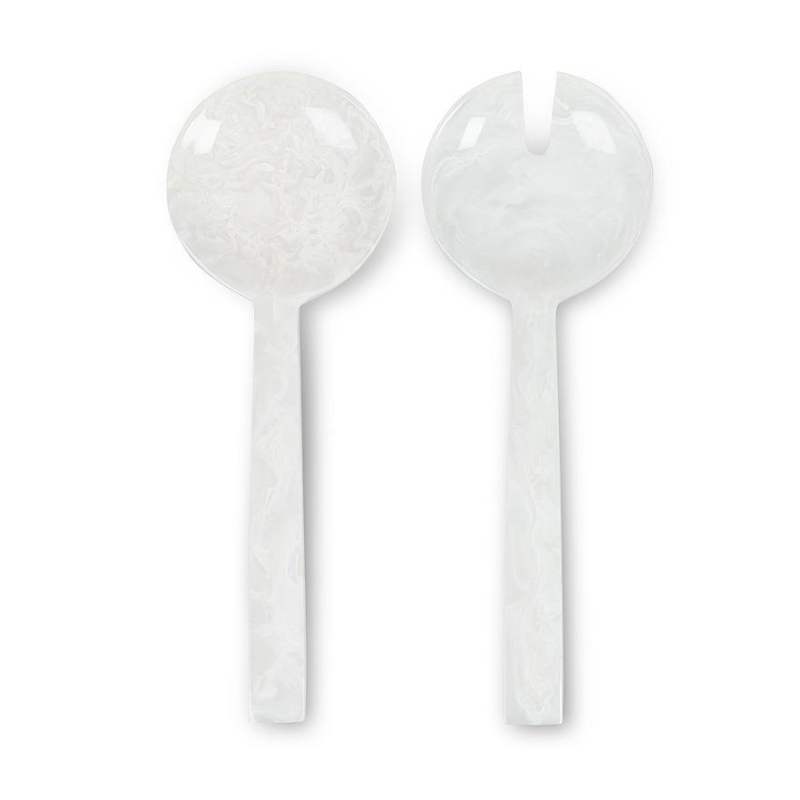White Oversized Salad Servers