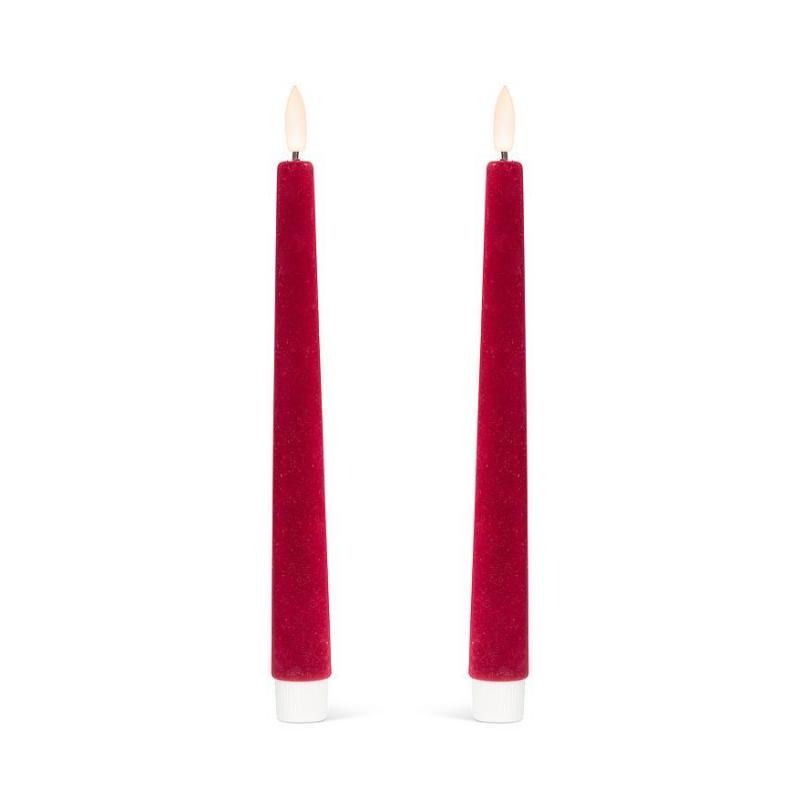 Lot de 2 bougies fines LED bordeaux