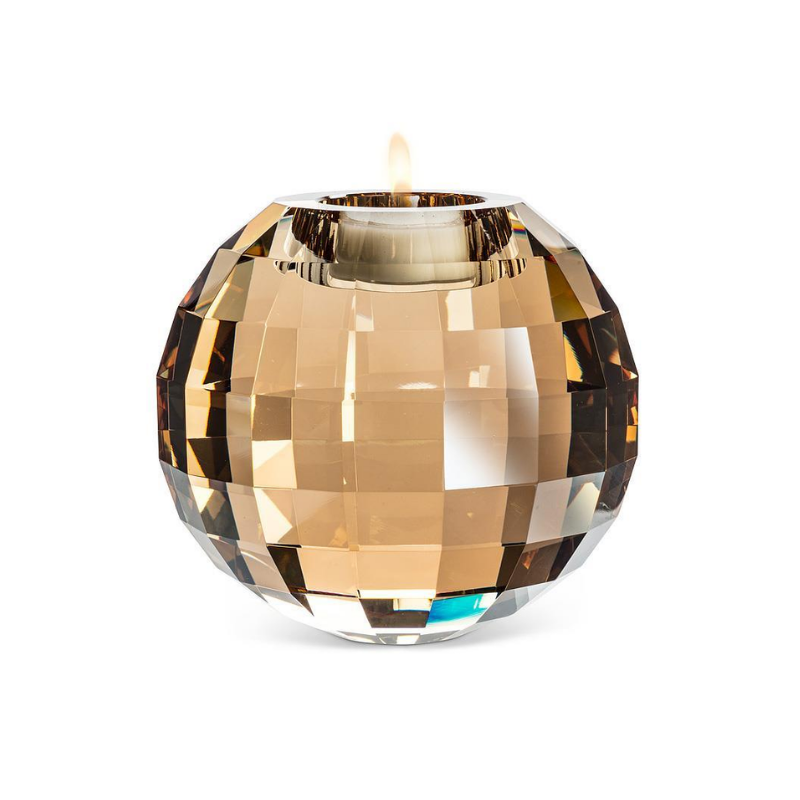Large Amber Facet Ball Tealight Holder