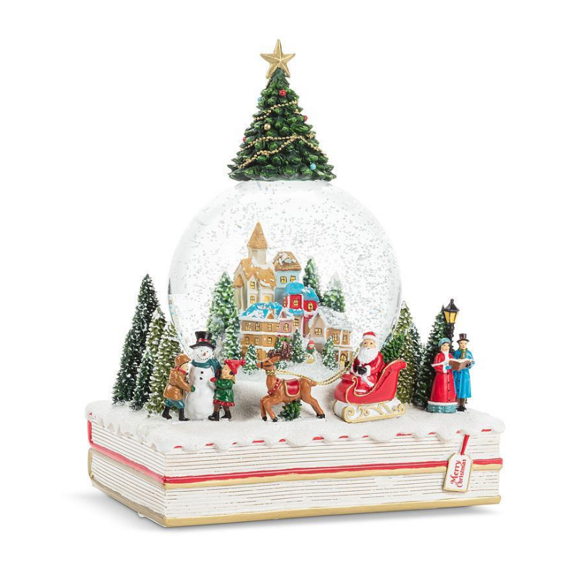 Large Village & Book Snow Globe