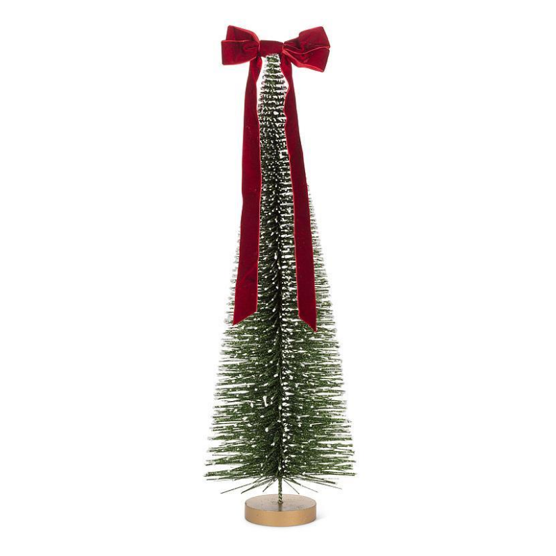 Large Glitter Tree with Velvet Bow
