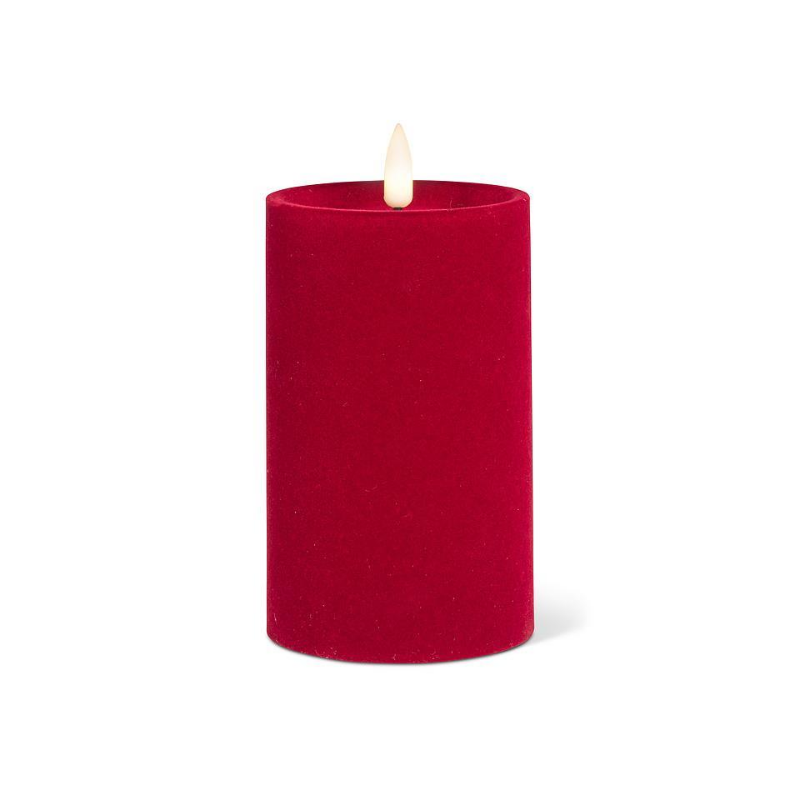 Burgundy Velvet 3x5 LED Pillar Candle