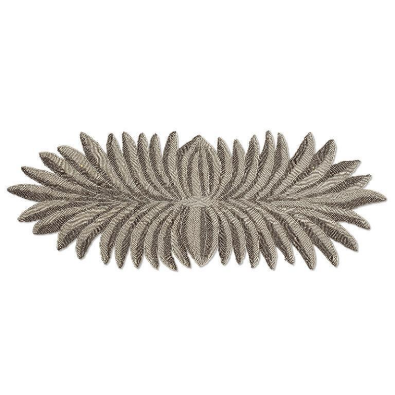 Pewter Palm Leaf Table Runner