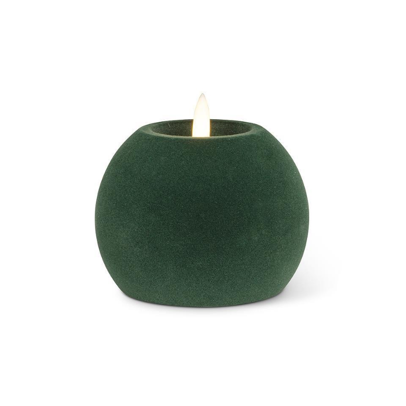 Green Velvet LED Ball Candle